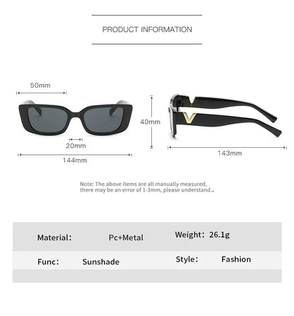 Retro Rectangle Sunglasses Women