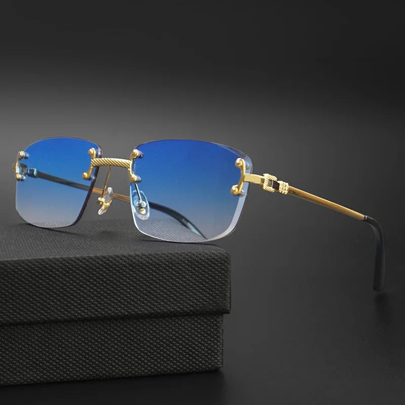 Rimless Square Sunglasses Men